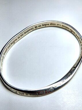 Sterling Silver 925 Lord’s Prayer Bangle Bracelet